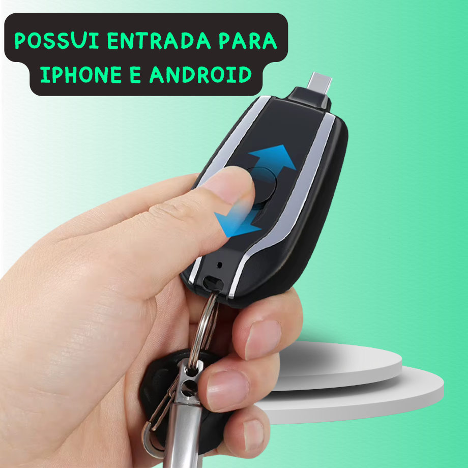 MiniVOLT - Energia de emergência no seu bolso — ou pendurada no seu chaveiro.