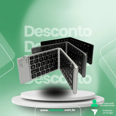 Mini Teclado Sem Fio Bluetooth Universal Dobrável Portátil