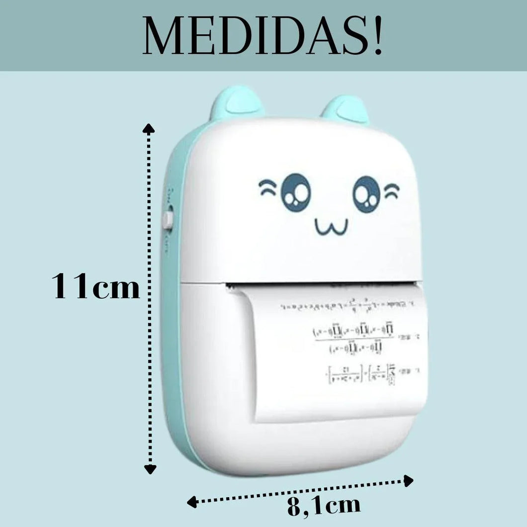 Impressora Portátil Sem Fio Recarregável Térmica Gato