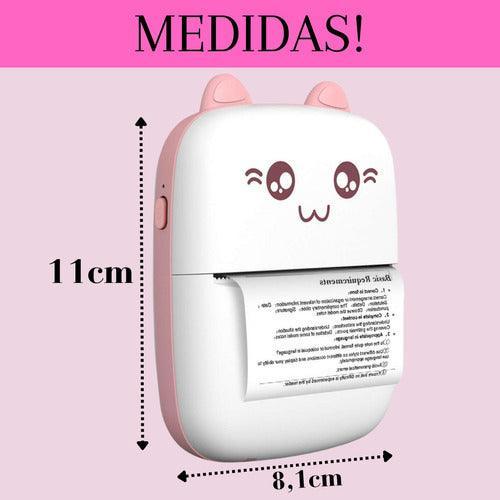 Impressora Portátil Sem Fio Recarregável Térmica Gato